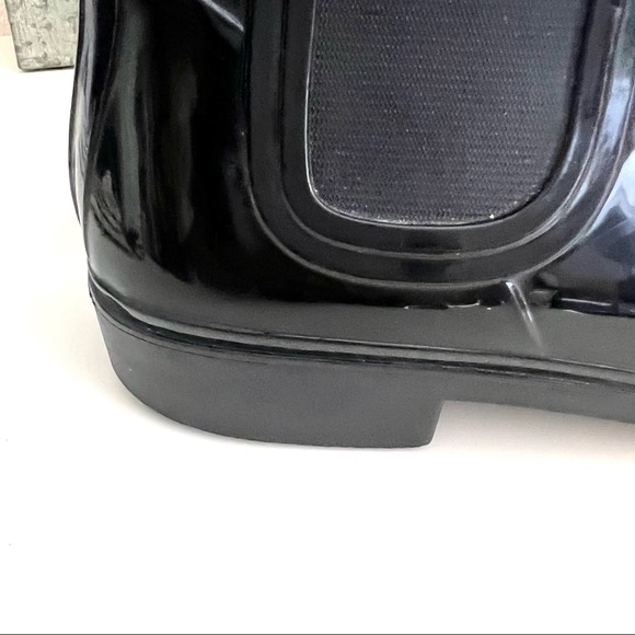 Womens Rain Boots Flat Heel Black PVC Size 9 Good Condition - Picture 7 of 10